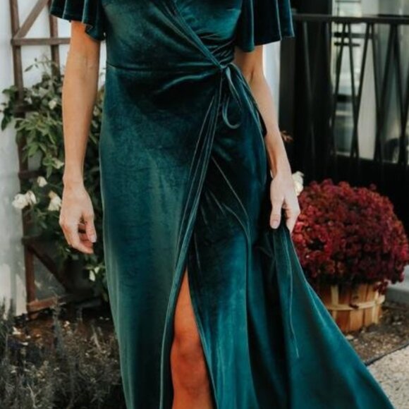 Meghan Velvet Wrap Maxi Dress - Picture 9 of 9